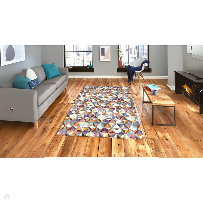 16th Avenue 34A Modern Super Soft Geometric Purple/Grey/Green/Blue/Orange/Multicolour Rug