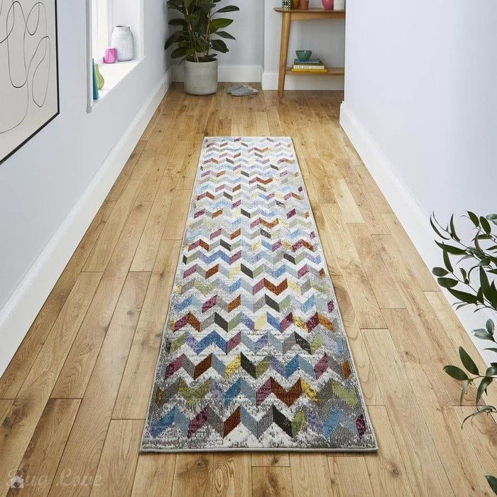 16th Avenue 36A Modern Super Soft Geometric Cream/Grey/Multicolour Rug