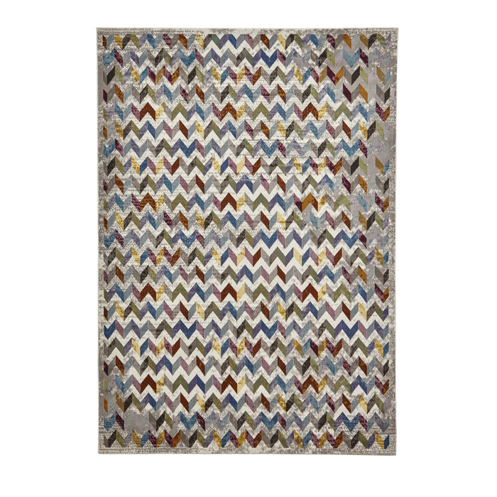 16th Avenue 36A Modern Super Soft Geometric Cream/Grey/Multicolour Rug