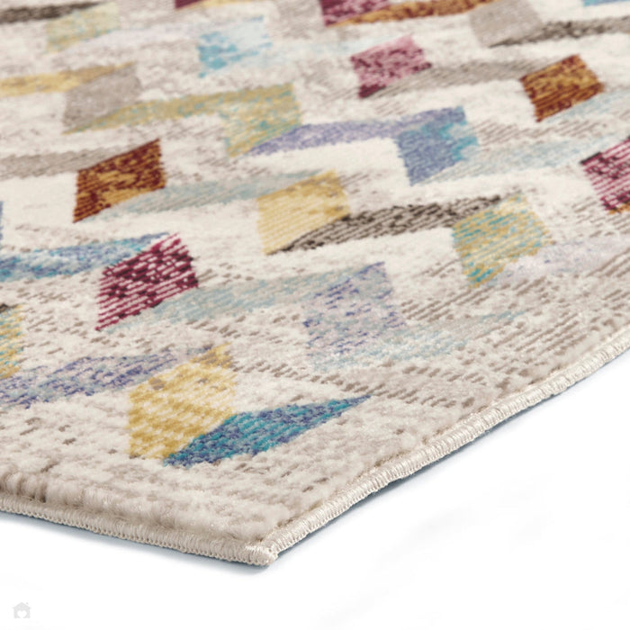 16th Avenue 36A Modern Super Soft Geometric Cream/Grey/Multicolour Rug