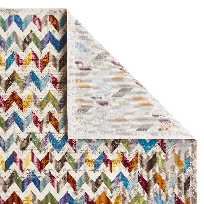 16th Avenue 36A Modern Super Soft Geometric Cream/Grey/Multicolour Rug