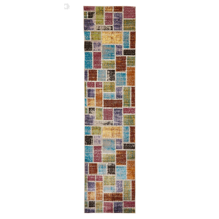 16th Avenue 37A Modern Super Soft Geometric Pink/Blue/Brown/Purple/Green/Multicolour Runner