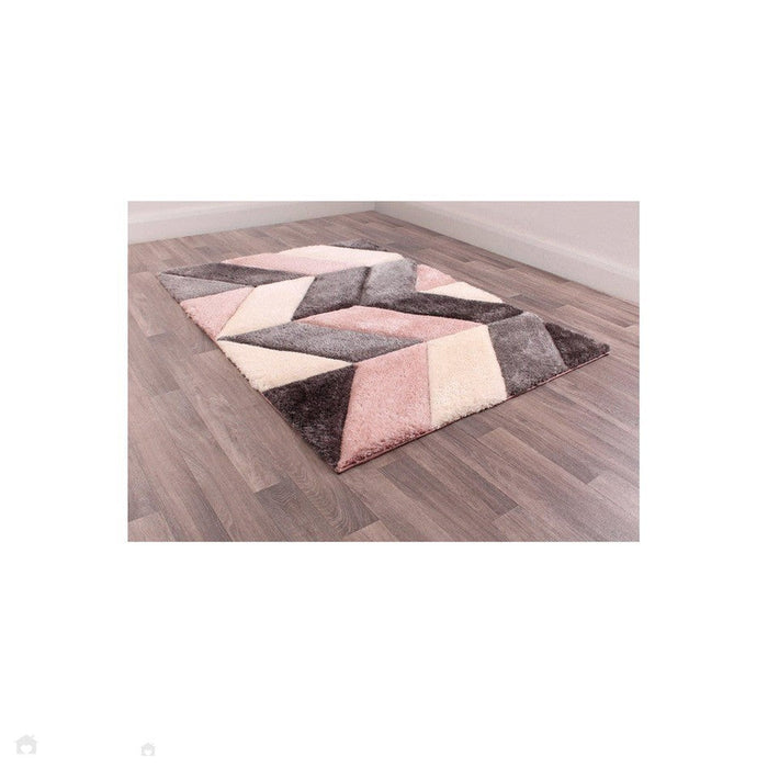 3D Carved Blazon Blush Rug