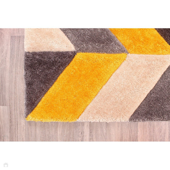 3D Carved Blazon Ochre Rug