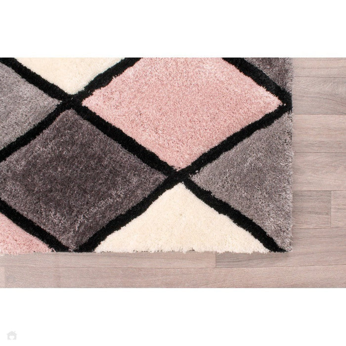 3D Carved Diamond Blush Rug