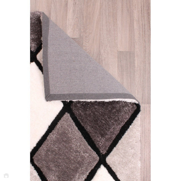 3D Carved Diamond Grey Rug