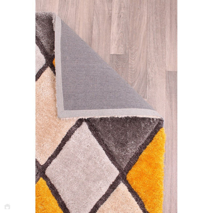 3D Carved Diamond Ochre Rug