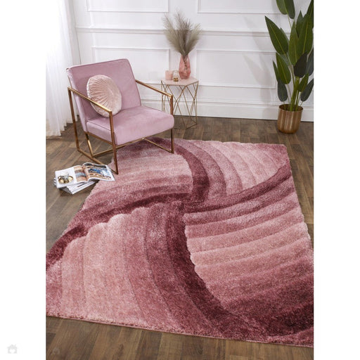 3D Carved Mumbai Pink Rug