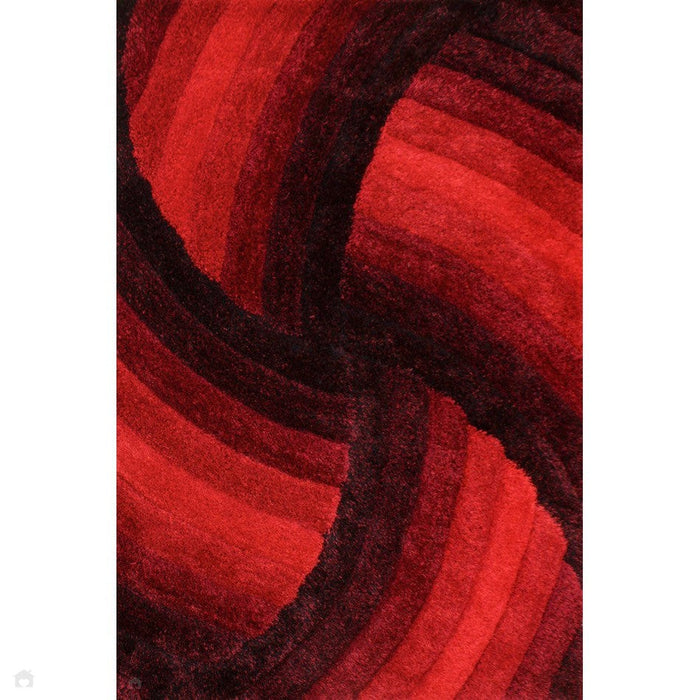 3D Carved Mumbai Red Rug