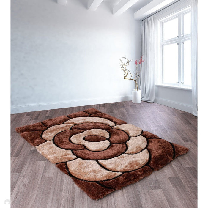 3D Carved Rose Chocolate Rug