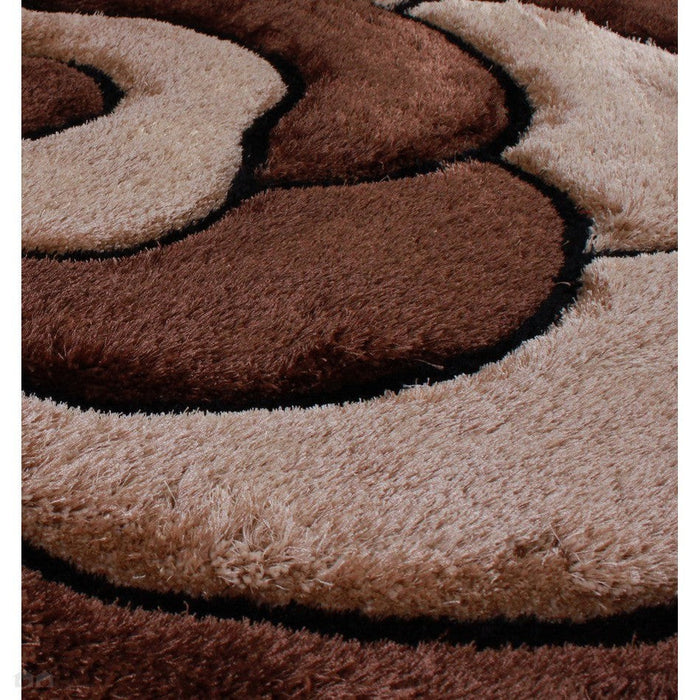 3D Carved Rose Chocolate Rug