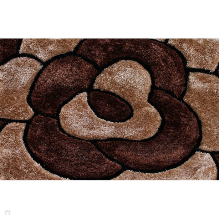 3D Carved Rose Chocolate Rug