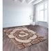 3D Carved Rose Natural Rug