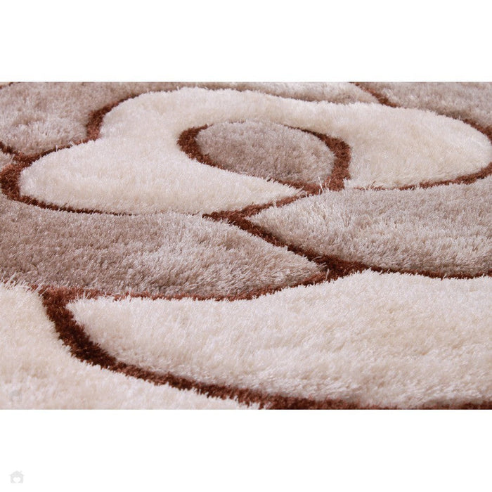 3D Carved Rose Natural Rug