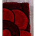 3D Carved Rose Red Rug