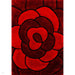 3D Carved Rose Red Rug