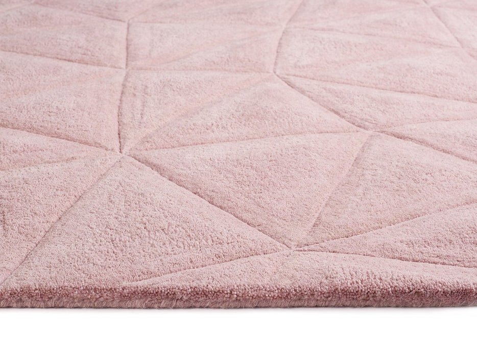 3D Triangles Pink Rug