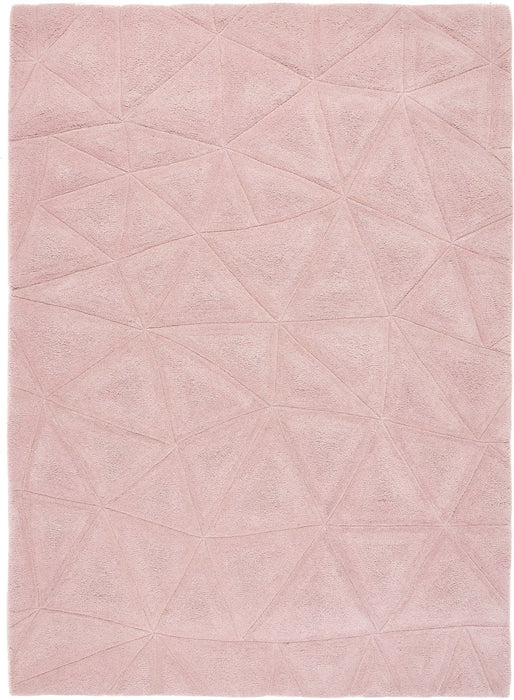 3D Triangles Pink Rug