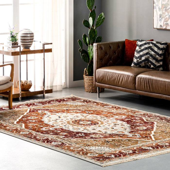 Aaliyah Beige Fringed Area Rug 120x180 cm