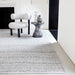 Abbus Modern Boucle Plain Subtle Stripe Hand-Woven Textured-Effect Soft-Touch Polyester Flatweave Steel Grey Rug