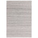 Abbus Modern Boucle Plain Subtle Stripe Hand-Woven Textured-Effect Soft-Touch Polyester Flatweave Steel Grey Rug