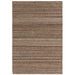 Abbus Modern Boucle Plain Subtle Stripe Hand-Woven Textured-Effect Soft-Touch Polyester Flatweave Tawny Brown Rug