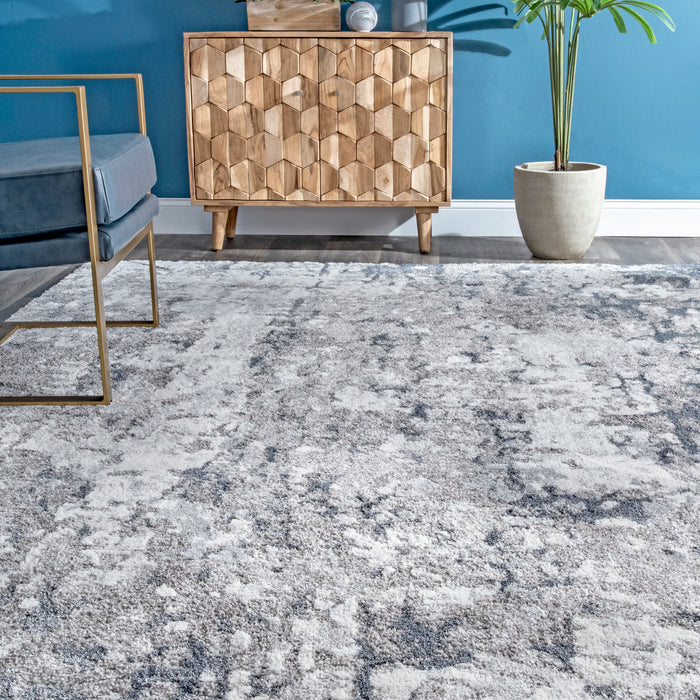 Abstract Area Rug 120x180 cm Silver Design