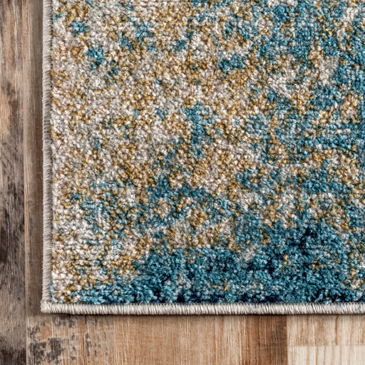 Abstract Blue Area Rug for High-Traffic Spaces