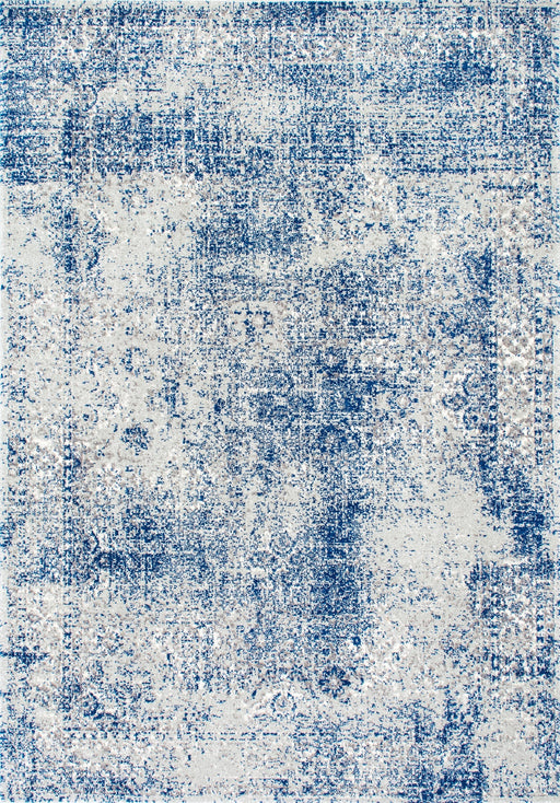 Abstract Blue Area Rug for Vintage and Transitional Decor