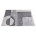 Abstract Cotton Area Rug in White and Grey