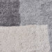 Abstract Cotton Area Rug in White and Grey