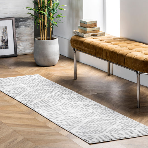 Abstract Lattice Area Rug 160x230 cm Light Grey