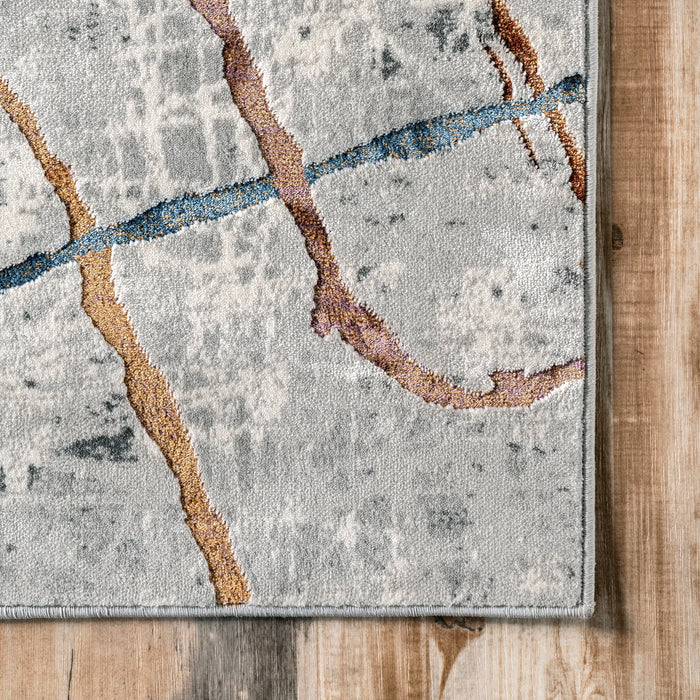 Abstract Light Grey Area Rug 160x230 cm