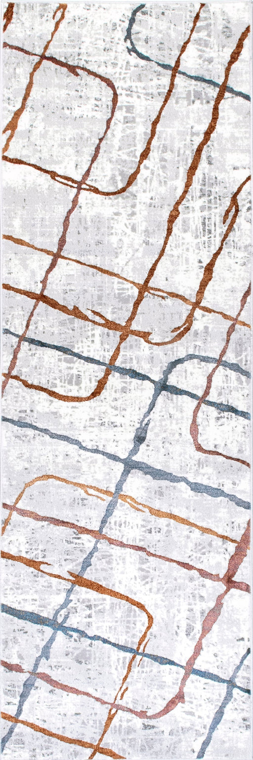 Abstract Light Grey Area Rug 160x230 cm