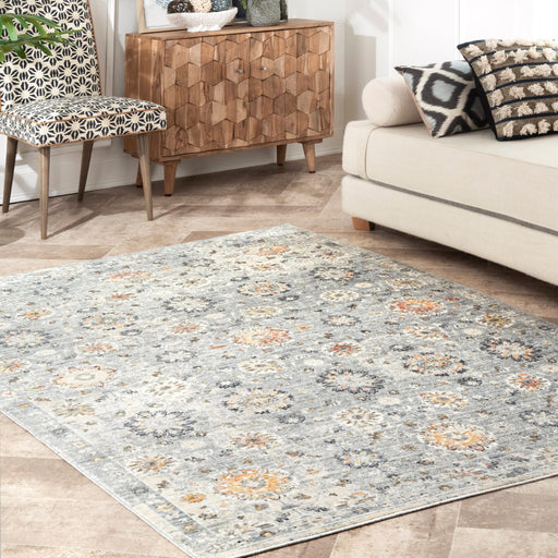 Abstract Light Grey Area Rug