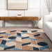 Abstract Modern Area Rug 152 cm Blue for Home Décor