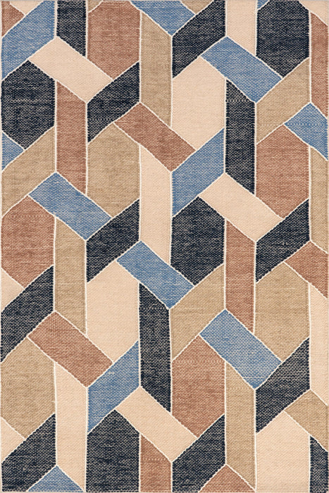 Abstract Modern Area Rug 152 cm Blue for Home Décor