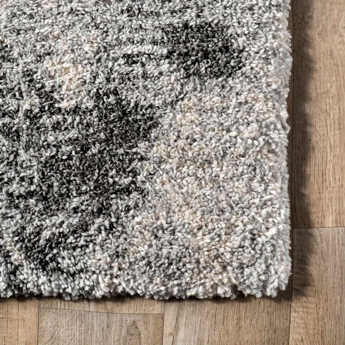 Abstract Ombre Shag Rug 160cm Light Grey