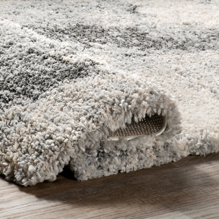 Abstract Ombre Shag Rug 160cm Light Grey