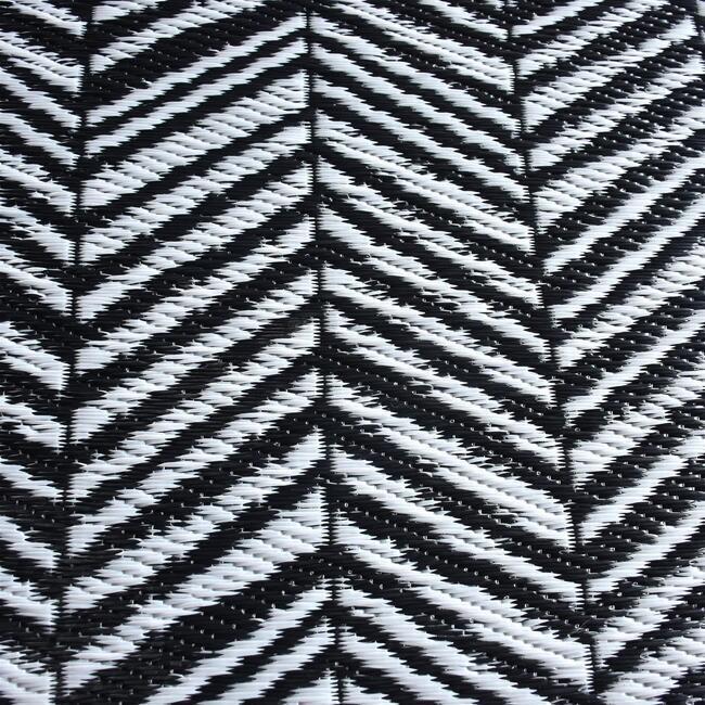 Abstract Pattern Polypropylene Rug in White and Charcoal