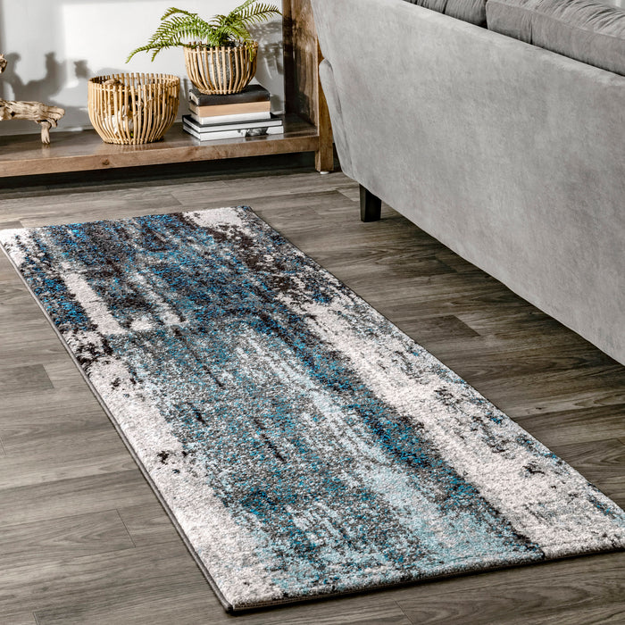 Abstract Teal Area Rug for Modern Living Spaces