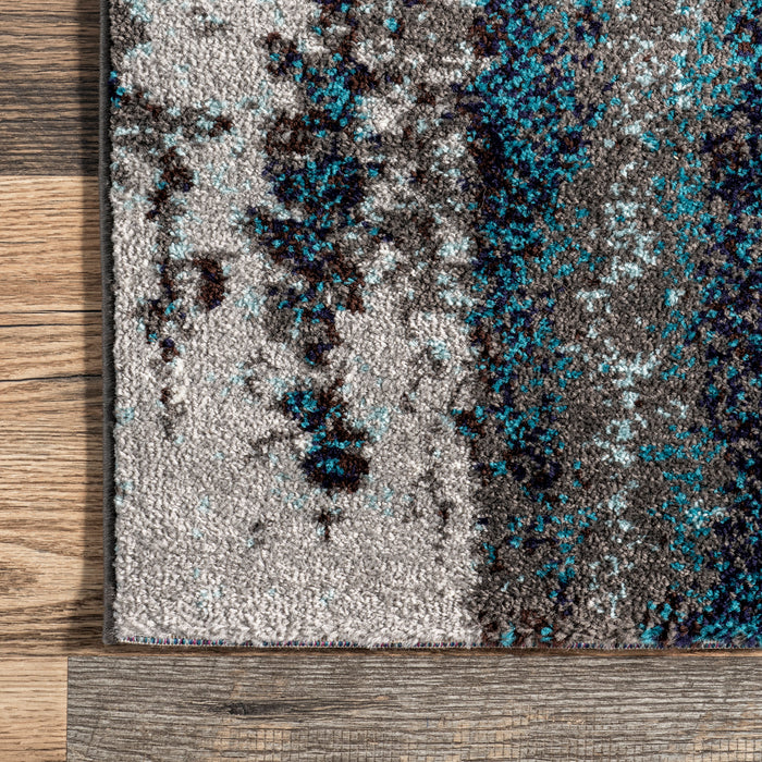 Abstract Teal Area Rug for Modern Living Spaces