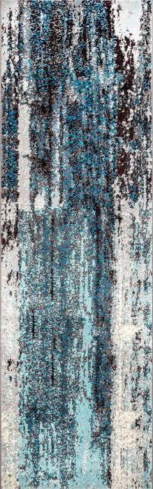 Abstract Teal Area Rug for Modern Living Spaces