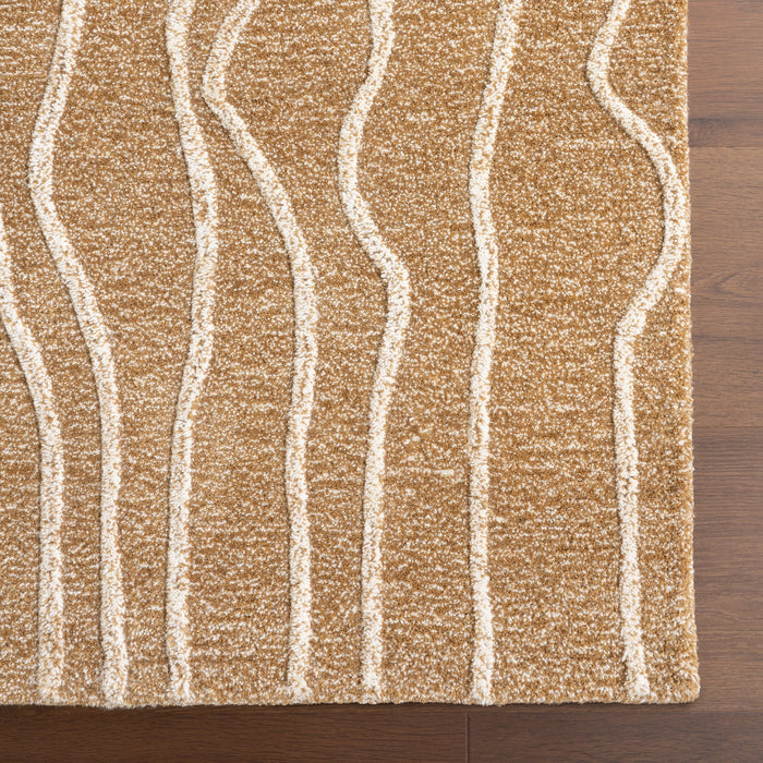 Abstract Wool Rug 152 X 244 Cm Beige