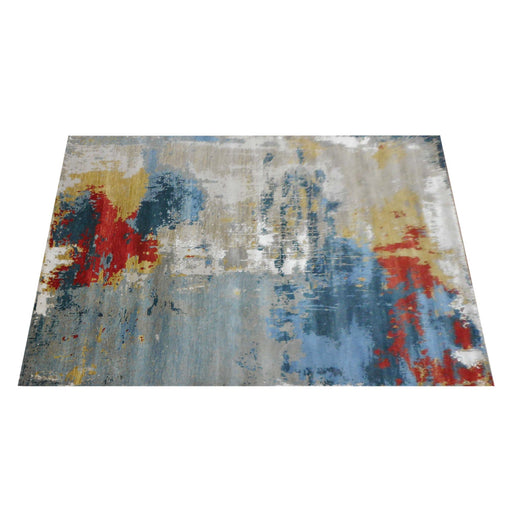 Abstract Wool Viscose Area Rug Hand Woven Comfort