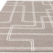 Ada Modern Plain Geometric Ivory Hi-Low Loop Linear Path Hand-Woven Ribbed Textured Wool Grey Rug