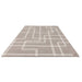 Ada Modern Plain Geometric Ivory Hi-Low Loop Linear Path Hand-Woven Ribbed Textured Wool Grey Rug