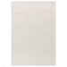 Ada Modern Plain Geometric Ivory Hi-Low Loop Linear Path Hand-Woven Ribbed Textured Wool Ivory Rug