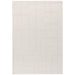 Ada Modern Plain Geometric Ivory Hi-Low Loop Linear Path Hand-Woven Ribbed Textured Wool Ivory Rug