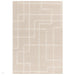 Ada Modern Plain Geometric Ivory Hi-Low Loop Linear Path Hand-Woven Ribbed Textured Wool Sand/Beige Rug